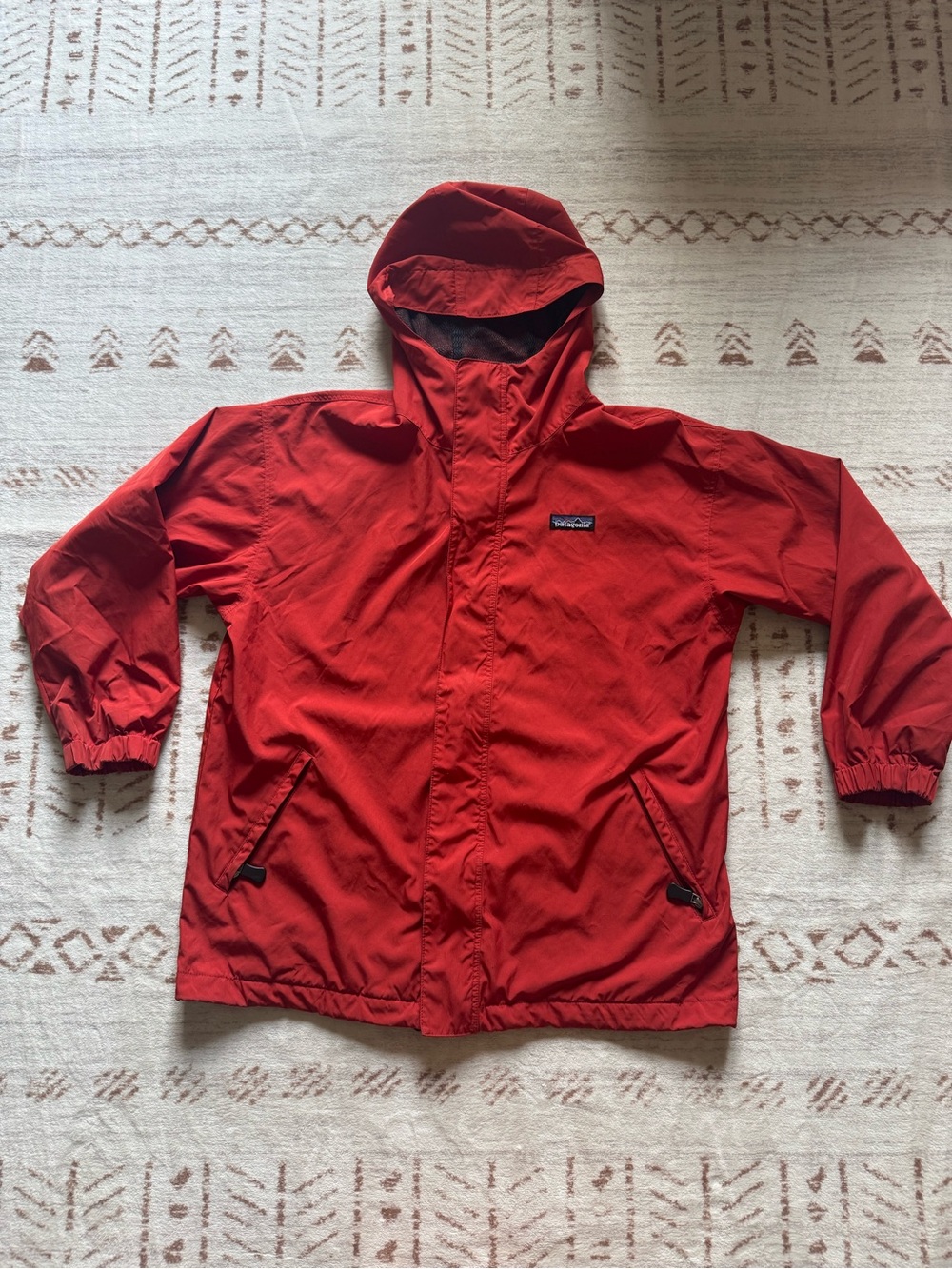 Patagonia Red Hooded Windbreaker Jacket Large Kids